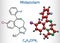 Midazolam molecule. Is a short-acting drug with anxiolytic, anticonvulsant, hypnotic, muscle relaxant, sedative, amnesic