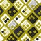 Midcentury checkered pattern in chartreuse color