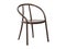 Midcentury steam-bent wooden chair with backrest and armrest. 3d render