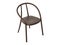 Midcentury steam-bent wooden chair with backrest and armrest. 3d render