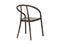 Midcentury steam-bent wooden chair with backrest and armrest. 3d render