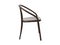 Midcentury steam-bent wooden chair with backrest and armrest. 3d render