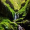 Midday Magic: A Stunning Waterfall in a Lush Canyon