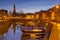 Middelburg with the Lange Jan church tower at night