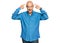 Middle age bald man wearing casual clothes smiling pointing to head with both hands finger, great idea or thought, good memory