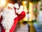 Middle age handsome man wearing Santa Claus costume and beard standing Dancing happy and cheerful, smiling moving casual and