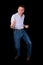 Middle Age Man Doing Funny Dance Pose