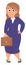 Middle age woman with briefcase. Business person cartoon character
