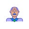 Middle aged man. Bold color cartoon style simplistic minimalistic icon for marketing and branding