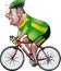 Middle aged man in lycra `mamil` riding racing bicycle