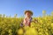 A middle-aged woman in the rapeseed chain