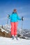 Middle Aged Woman On Ski Holiday In Mountains