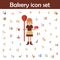 Middle ages, bakery color icon. Bakery icons universal set for web and mobile