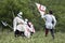 middle ages, stage reenactment of a battle, costume play, knightly tournament