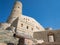 Middle East, Arabian Peninsula, Ad Dakhiliyah, view to the entrance of Bahla Fort. The town of Bahla, Oman.