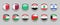 Middle East Flags Set Collection 3D round flag, badge flag Israel, Palestine, Iraq, Oman, Yemen, Qatar, Saudi Arabia