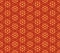 Middle east style red orange yellow hexagonal seamless pattern