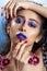 Middle Eastern Arabic beauty model with dark blue lips