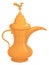 Middle eastern jug. Cartoon ancient ceramic pitcher