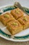 Middle eastern sweet and dessert_ Basbousa.