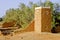 Middle-Eastern Watchtower and Wall Ruins Made of Mud