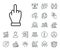 Middle finger hand line icon. Palm sign. Specialist, doctor and job competition. Vector