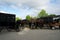 MIDDLEBURY, INDIANA, UNITED STATES - MAY 22nd, 2018: View of amish carriage along the city, known for simple living with