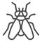 Midge line icon, Insects concept, Fly sign on white background, Midge icon in outline style for mobile concept and web