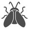 Midge solid icon, Insects concept, Fly sign on white background, Midge icon in glyph style for mobile concept and web