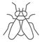Midge thin line icon, Insects concept, Fly sign on white background, Midge icon in outline style for mobile concept and