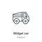 Midget car outline vector icon. Thin line black midget car icon, flat vector simple element illustration from editable transport