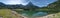 The Midi d`ossau peak is reflected in Lake Bious-Artigues.