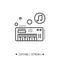 MIDI keyboard line icon. Editable illustration