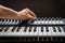 MIDI keyboard   / MIDI controller synthesizer in studio