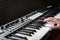MIDI keyboard   / MIDI controller synthesizer in studio