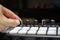 MIDI keyboard synthesizer knobs and pads