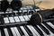 MIDI keyboard synthesizer and microphone