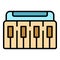 Midi synthesizer icon vector flat