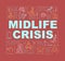 Midlife crisis word concepts banner