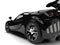 Midnight black modern fast sports - wheel closeup shot