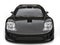 Midnight black modern super sports car - front view closeup shot