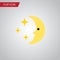 Midnight Flat Icon. Nighttime Vector Element Can Be Used For Nighttime, Moon, Star Design Concept.