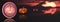 Midnight Halloween background with copy space and red blur spook