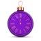 Midnight hour New Year`s Eve time alarm clock bauble