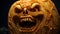 midnight menace, gritting pumpkin portrait