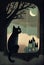 Midnight Musings: A Black Kitten\\\'s Dreamy Night on the Window Sill