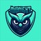 MIDNIGHT NOCTURNAL OWL MASCOT LOGO VECTOR ILLUSTRATION