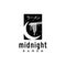 Midnight Ramen Logo Black Design Vintage Hipster Retro. Japanese Ramen Logo Design Template