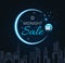 Midnight sale with crescent moon