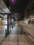 Midnight scene of Shijo Takakura bus stop, the main shopping district in Kyoto, Japan